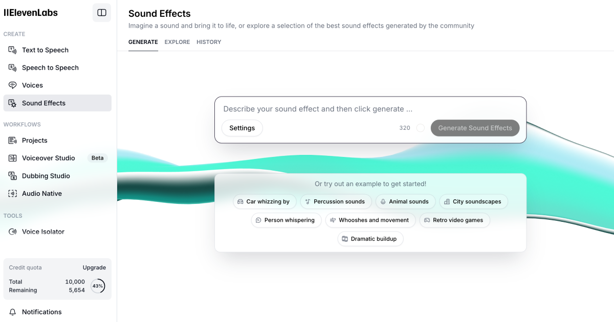 sound effects elevenlabs 