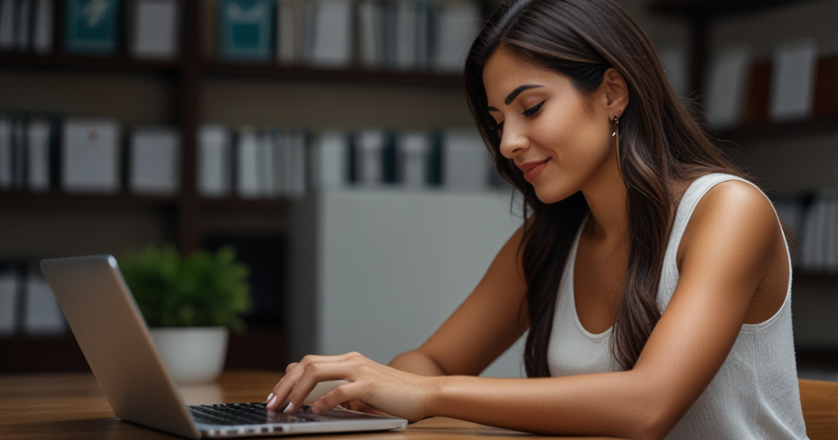 woman writing emails